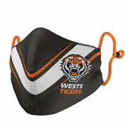 NRL Face Mask - Tigers - Reversible - Washable - Adult Large