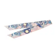 Hermes Twilly Odyssey Rose Pale/Blue/Johnous Fret Women'S Silk 100 Scarf Ginzo