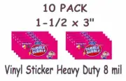 10 PACK Vinyl Sticker 1.5 x 3 Bulk Vending Candy Machine Label MIX & MATCH