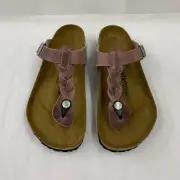 Birkenstock New w/ Box Gizeh Braided Lavender Oiled Leather Regular Select Size