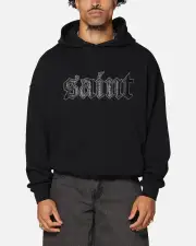 [SAINT MORTA] Saint Morta Cambronne Layered Boxy Hoodie Black/black - Size 3XL 3XL Black/Black