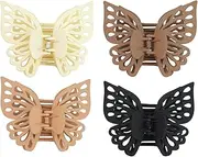 4.3 Inch Matte Medium and Big Butterfly Claw Hair Clips for Women's Thick Hair (4Pcs)