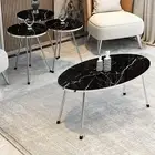 4 Piece Living Room Table Set, 1 Coffee Table and 3 Nesting Tables, NO-Tools Ass