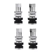 High Pressure Bolt Valve Flush Mount 4Pc Metal Chrome Tire Valve Stems