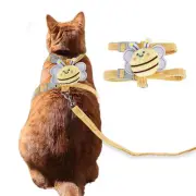 1 Set Cat Harness and Leash Set Cats Escape Proof Kitten Harness Medium Yellow