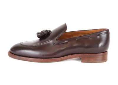 ALLEN EDMONDS Lucca TASSEL LOAFER dark brown calfskin luxury handmade Italy 9.5