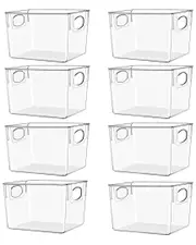 Sorbus Pack of 8 Medium Plastic Storage Bins