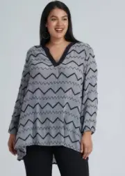 New Tags - TS TAKING SHAPE Size 16 Or S Smart Graphite Blouse Top Grey/Black