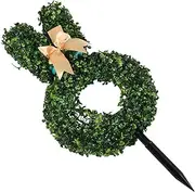 VINTORKY Easter Bunny Topiary Artificial Plant Greenery Festive Decor Versatile Indoor Outdoor Use