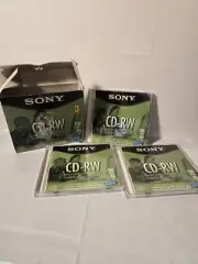 Sony CD-RW 3-pack Discs In Cases 700 Mp 80 Min Sealed New