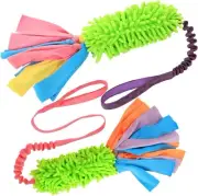 Dog Tug Toy 2 Pack Interactive Play Training Bungee Rope, Squeaky Tug of War Exe