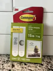 Command Large Picture Hanging Strips 12 Pairs Strong Hold 3M 17206-12ES, White