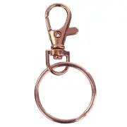 1.5" Swivel Lanyard Snap Hook with Key Rings - 25 Sets - Rose Gold Color