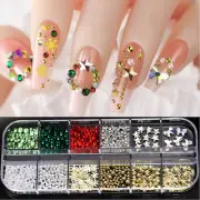 Christmas Nail Rhinestone Glitter Gems Nail Jewelry Manicure Nail Decor 20PCS