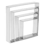 Square Cookie Cutter Set Assorted Sizes Stainless Steel Geometric Biscuit Cutter