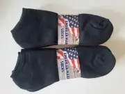 Sport Made In USA Big Men's Black No Show Socks Six Pairs Size 13-15