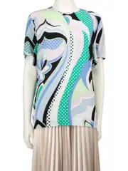 Abstract Pattern Silk Top