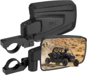 KEMIMOTO UTV Side Mirrors Spring Back Feature for 1.65-2 inch Roll Bar Universal