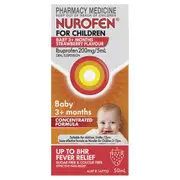 Nurofen Children Baby 3+ Months Strawberry Flavour 50mL