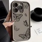 Butterfly For iPhone 16 15 Pro Max Plus 14 13 12 11 XS XR 8 Silicone Case Cover