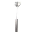 Stainless Steel Egg Whisk Semi Automatic Egg Beater Hand Push Rotating Whisk A