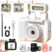 Retroscope Mini Camera, Retroscope Video Camera, Retroscope Small Camera, Retrosnap Mini Camera, 1080p Hd Mini Retro Camera, Tiny Nostalgic Camera, Mini Vintage Keychain Camera (No Card,White)