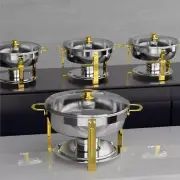 Chafing Dishes for Buffet, 5 Qt Round Chafing Dish Buffet Set with Gold and Silv