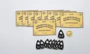 18 pc-Halloween-Ouija Board-Planchettes-Linen Cardstock-Cards-Toppers
