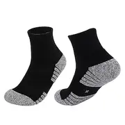 1 Pair Men's Running Socks Sports Socks Breathable Anti Blister Sweat-Wicking cushioned Outdoor ankle Patchwork Cotton Dark Grey Black White for Running