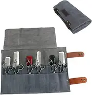 Minkissy Leather Barber Scissors Bag Barber's Bag 12 Slots Styling Tools for Grooming