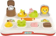 Cause and Effect Toys, Color Sorting Animal Pap Up Toys, Interactive Hides and Seek Toys with Music & Eye Protection Lights, Montsesori Sensory Toys, Fun Early Education Toys, for Boys & Girls