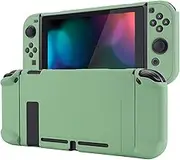 eXtremeRate PlayVitalBack Cover for Nintendo Switch Console, NS Joycon Handheld Controller Separable Protector Hard Shell, Customized Dockable Protective Case for Nintendo Switch - Matcha Green