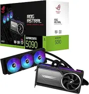 Asus ROG Astral LC GeForce RTX 5090 32GB GDDR7 Gaming Graphics Card (PCIe 5.0, HDMI, Display 2.1, 2.5 Slot, 4 Axial Fans, Thermal Pad GPU)