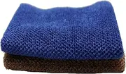 Jiamaohua 2Pcs African Net Sponge Bath African Exfoliating Net Skin Smoother Nylon Back Scrubber Shower Body African Net Cloth Long Body Scrub Sponge Towel for Women Men Daily Use(Blue+Coffee)