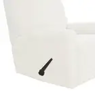 Cream Checkered Recliner Slipcover - 4-Piece Stretch Sofa Protector Set