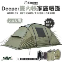 在飛比找momo購物網優惠-【Smore】Deeper 雙內帳家庭帳篷2-4人用(外帳 