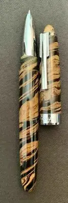 Recife Ebonite Tuxedo Orange Ripple Rollerball Pen