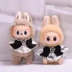 POP MART The Monsters Labubu Have A Seat Doll Camellia Plaid Cape Clothes No Toy