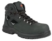 HOSS Men's 6" Lorne Composite Toe PR Waterproof Work Boot Black Buffalo Leather