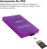 MX4SIO SIO2SD Micro SD Adapter PS2 Memory Card Expansion SIO Replacement Purple