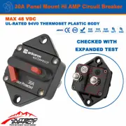30A AMP Circuit Breaker Panel Mount Manual Reset IP67 W/proof 12V 48V Volt Fuse
