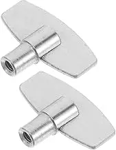 WHAMVOX 2pcs Mechanical Clock Winding Key Set for Wall Alarm Clocks Silver Metal Clock Repair Kit Universal Compatibility Easy to Carry