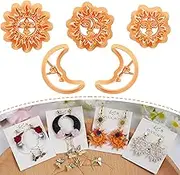 Puocaon Boho Sun Clay Cutters - 5 Pcs Polymer Clay Jewelry Cutters, Embossed Sun Face & Moon Face Designs for Earrings, Adults