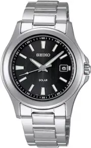 Seiko Solar Quartz Solar Quartz Watch Silver Black Men Sbpn067 Solar Stainless