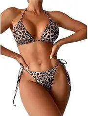 [Generic] Women Two Piece Thong Bikini Set Sexy Halter Triangle Swimsuit String Bathing Suits
