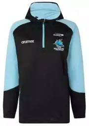 Cronulla Sharks 2023 NRL Mens 1/4 Zip Warm Up Fleece Hoody Sizes S-7XL BNWT