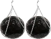 Milisten Cone Hanging Basket, 2pcs Hanging Planters with Plastic Liner, Conical Wicker Hanging Flower Pot, Weaving Planter Cone Shaped Ceiling Plant Pots for Garden, Home