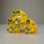 (3) Scotch Double Sided Tape 1/2" x 130" Photo Safe - 3 Pack Lot NEW