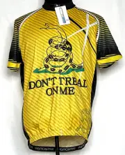 NEW Weimostar Yellow & Black Don't Tread On Me S/S Coolmax Cycling Jersey 2XL