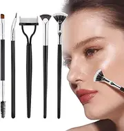 Lash Brushes for Eyelash - Folding Eyelash Definer Set of 5 | Curling Eye Lash Comb Separator Makeup Tool, Fan Brush for Women Girls